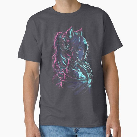 Cyber Fox Girl - Cyberpunk Style Classic T-Shirt for Sale by girlswithswords