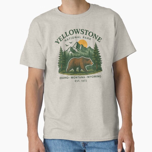 Yellowstone National Park EST 1872 Classic T-Shirt for Sale by clowncakeart