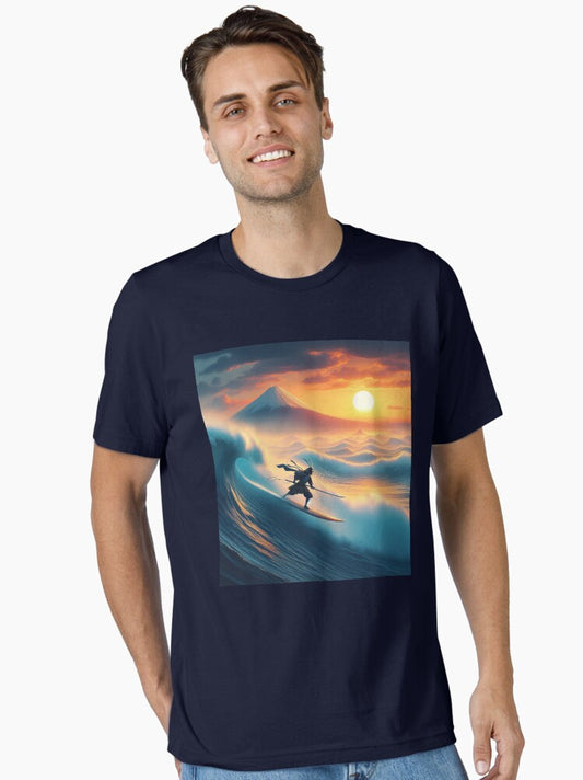 Surfin' Samurai Essential T-shirt | Trendy Graphic Tee | Casual Unisex T-shirt