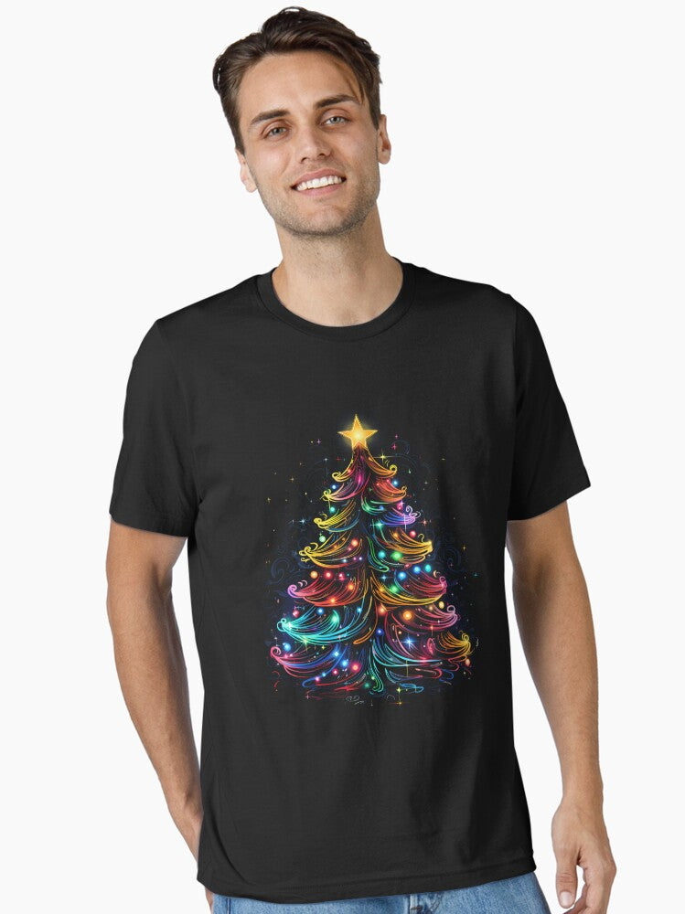 Radiant Neon Christmas Tree Festive Glow Art Essential TShirt T-Shirt | High-Quality Print | Limited Christmas Style