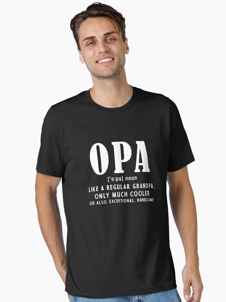 Opa Like A Regular Grandpa Only Much Cooler Gift for Grandpa papa Mens Essential TShirt T-Shirt | Vintage Christmas Look | Trending Festive Apparel