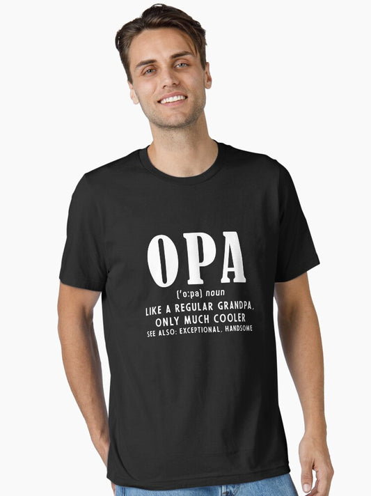 Opa Like A Regular Grandpa Only Much Cooler Gift for Grandpa papa Mens Essential TShirt T-Shirt | Vintage Christmas Look | Trending Festive Apparel