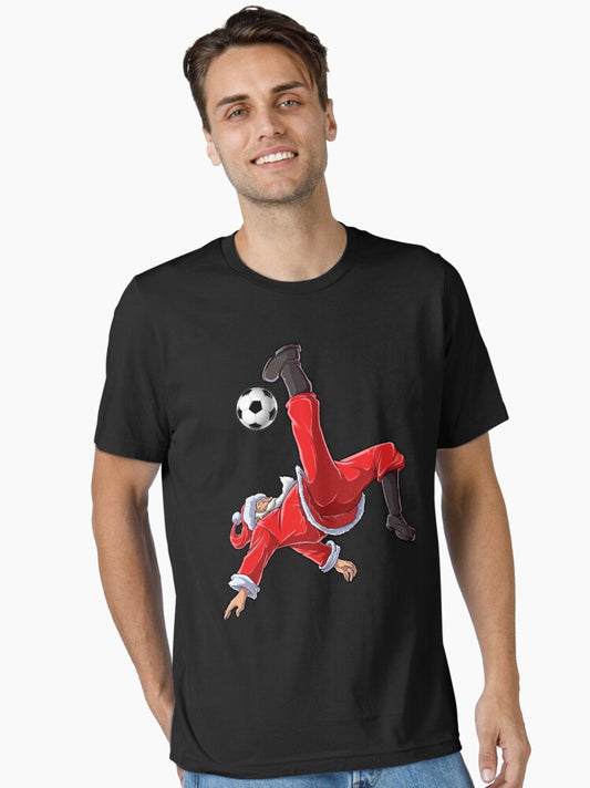 Santa Soccer Shirt Bicycle Kick Santa Claus Funny Xmas Sport Gifts Essential TShirt T-Shirt | Top Trending Graphic | Limited Christmas Style