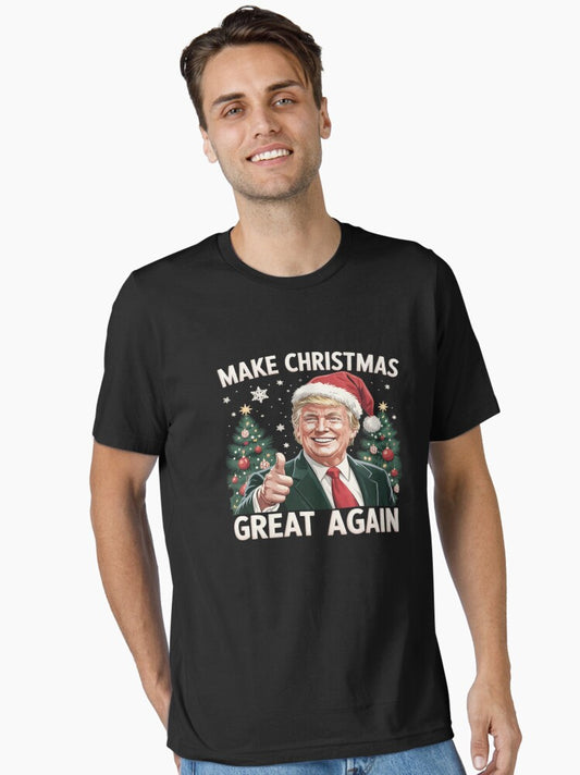 Make Christmas Great Again Funny Santa Trump 2024 Men Xmas Essential TShirt T-Shirt | Cute Festive Style | Trending Festive Apparel
