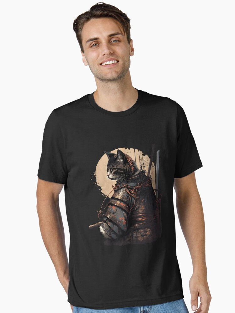 Samurai Cat Essential T-shirt | Trendy Graphic Tee | Casual Unisex T-shirt