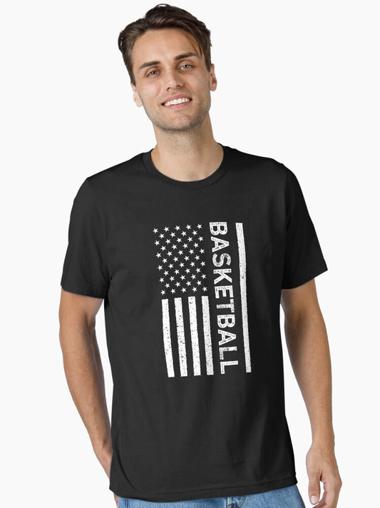 Us American Flag Patriotic Basketball Essential T-shirt | Trendy Graphic Tee | Casual Unisex T-shirt
