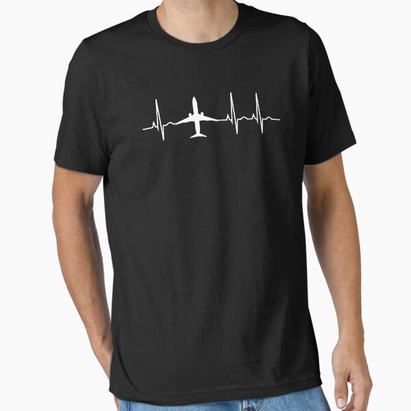 Airplane Heartbeat EKG Pilot Flying T-shirt Essential T-Shirt for Sale by zcecmza