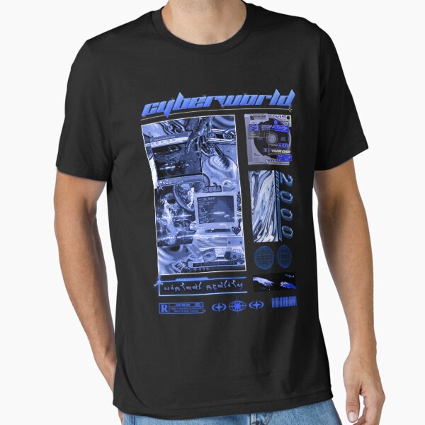 Cybercore World Y2K Design Essential T-Shirt for Sale by Cyber-Cyanide