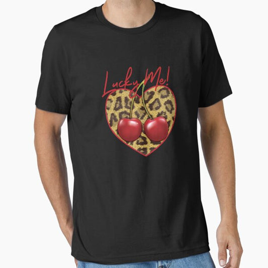 Leopard Print Heart Cherry Essential T-Shirt for Sale by TSHIRTBYPIM