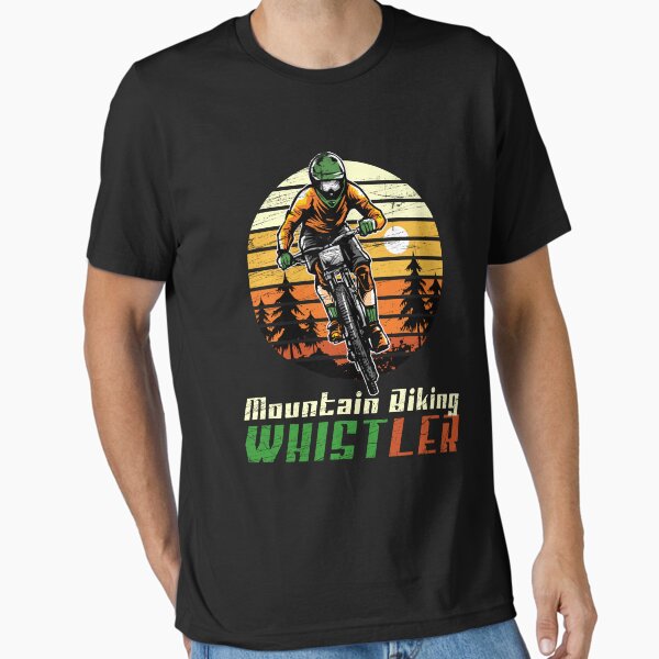 Vintage Retro Whistler City British Columbia Canada Mountain Biking Essential T-Shirt for Sale by taburok23