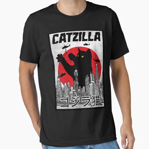 "Catzilla" Essential T-Shirt for Sale by Le-Freak