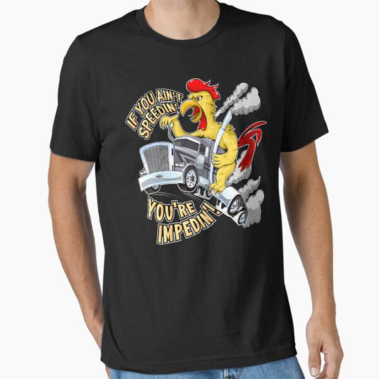 "Chicken Truck Funny Trucker" Essential T-Shirt for Sale by thatsacooltee