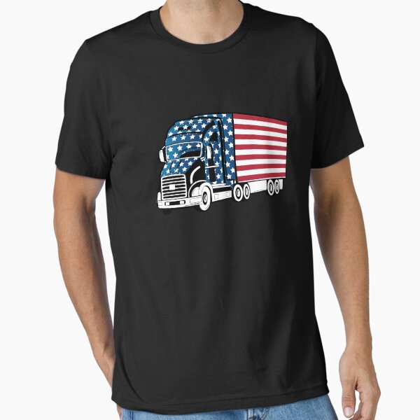 "American Trucker Shirt Perfect Gift For A Truck Driver" Essential T-Shirt for Sale by Odettemon