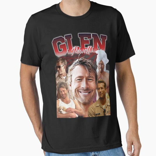Glen Powell Retro Style Essential T-Shirt for Sale by thelegacyshop