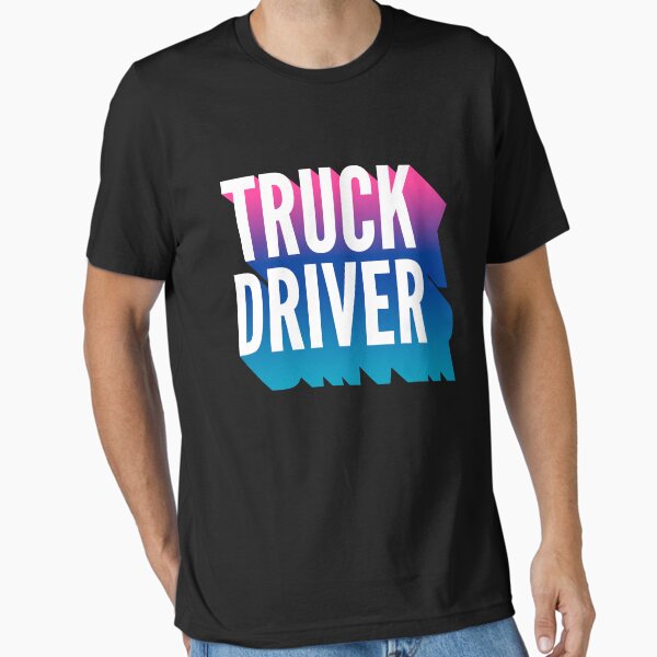 "Truck Driver With Long Gradient Shadow" Essential T-Shirt for Sale by SVPOD