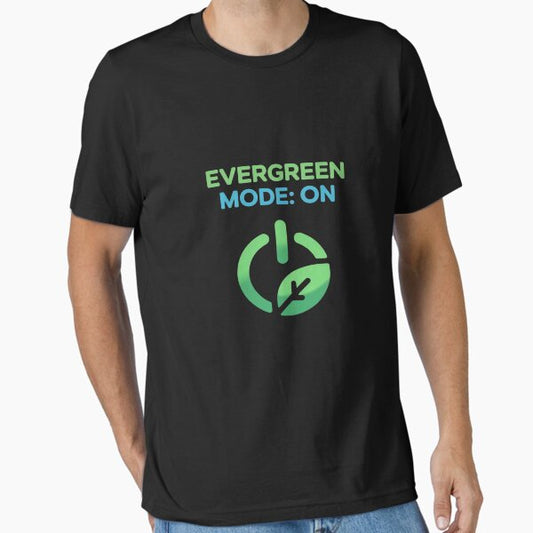 "Evergreen Mode ON Sustainable Eco Power Leaf Neon" Essential T-Shirt for Sale by JonBarnes22
