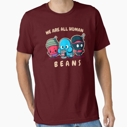 "We are all human beans, and togather we will rice funny" Essential T-Shirt for Sale by zakariadohar
