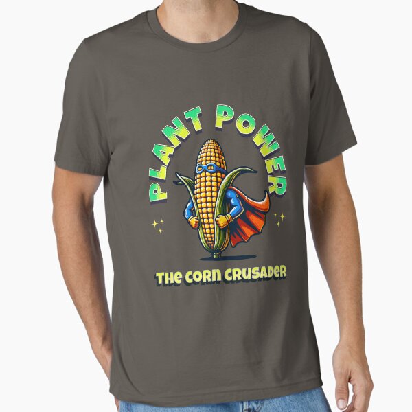 "Plant Power - The Corn Crusader Superhero Tee" Essential T-Shirt for Sale by BoughtTheTShirt