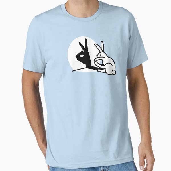 Funny Rabbit hand shadow puppets humor pop art Essential T-Shirt for Sale by LaundryFactory