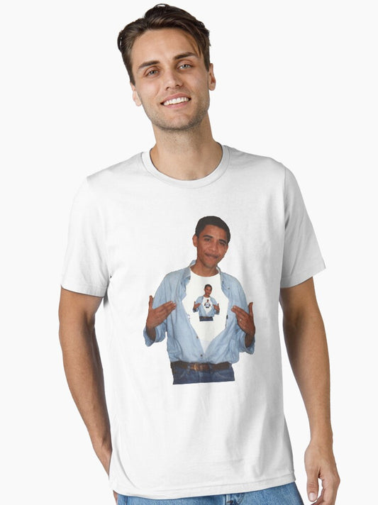 Obama wearing a t-shirt of Obama wearing a t-shirt of Obama wearing a t-shirt of Obama wearing a t-shirt of Obama Essential T-Shirt T-Shirt | Exclusive Edition | Top Pick For Fans