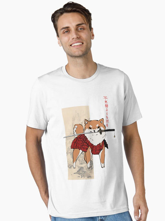 Cute Samurai Shiba -- Tan Version Essential T-shirt | Trendy Graphic Tee | Casual Unisex T-shirt