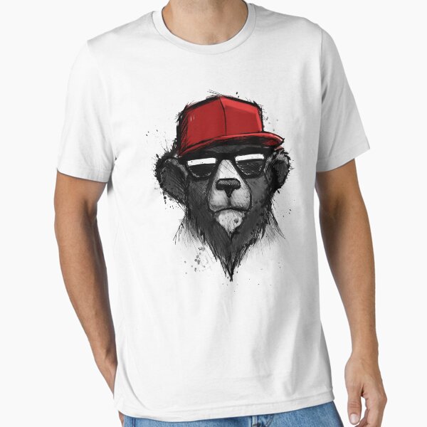 Cool Bear with Red Hat - Streetwear Style Design Essential T-Shirt for Sale by sebastianst