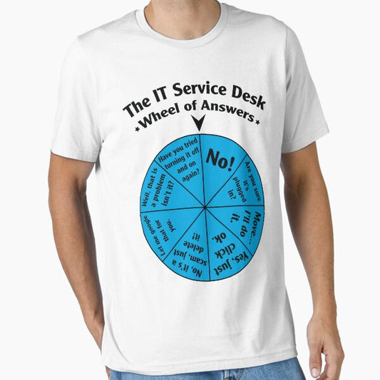 The IT Service Desk Wheel of Answers. Essential T-Shirt for Sale by OffensiveFun