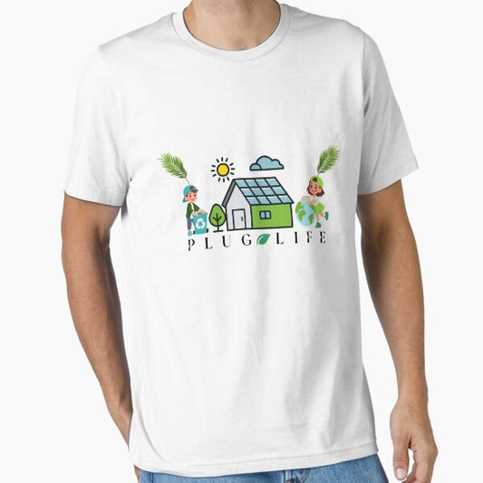"Green Energy Lifestyle Eco Plug Design" Essential T-Shirt for Sale by NxtGenDesigns