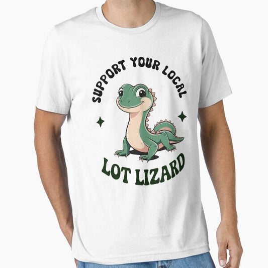 "Your Local Lot Lizard, Funny Green Lizard Trucker Driver" Essential T-Shirt for Sale by WhimsyVox