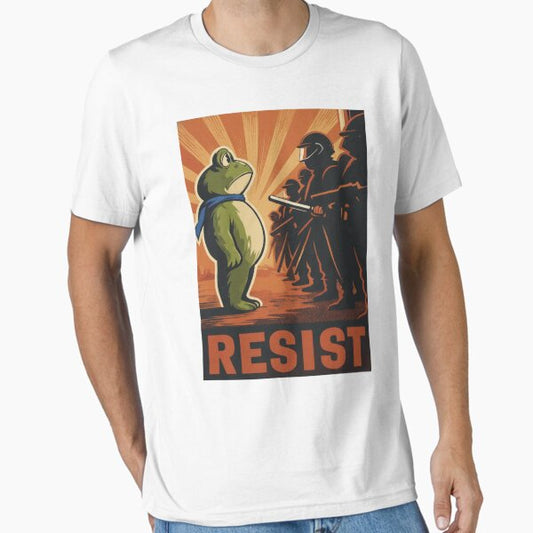 Resist Frog Activist - Portland Protest Frog Essential T-Shirt for Sale by karkoub