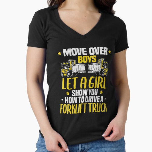 "Forklift Driver Forklift Operator Forklift Truck" Fitted V-Neck T-Shirt for Sale by Krautshirts