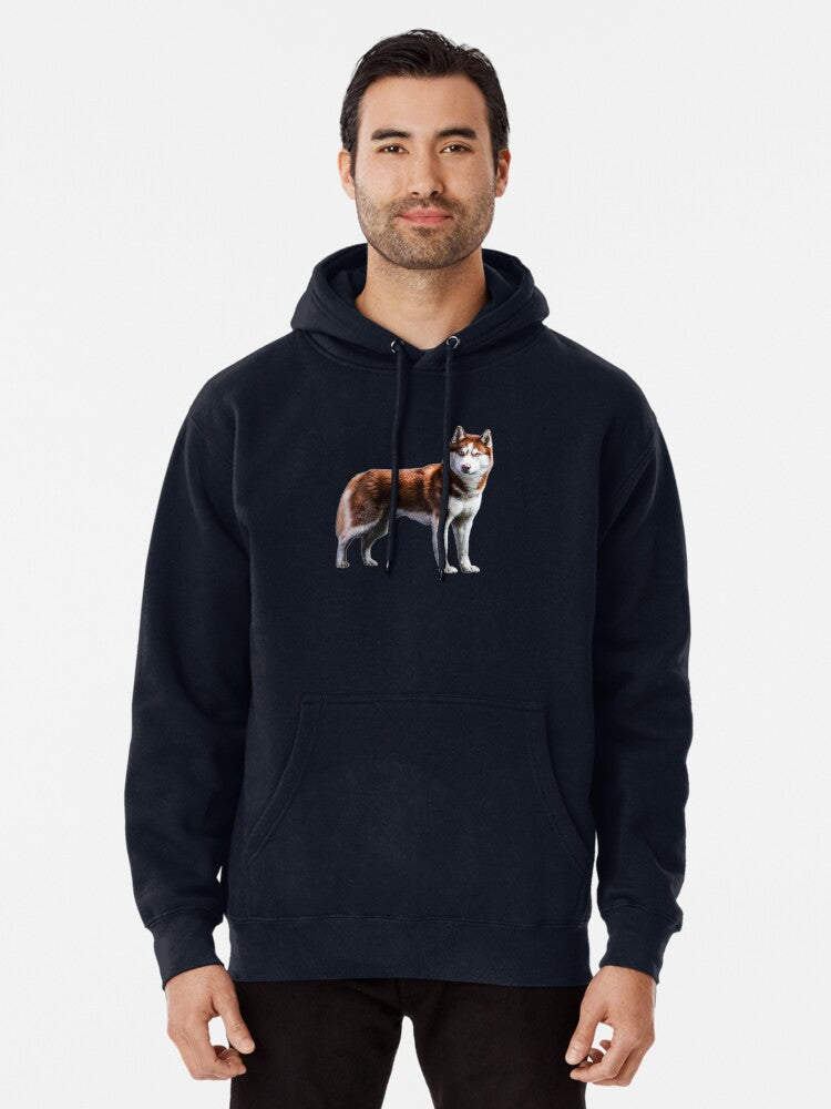Siberian Husky Red Husky Wolf Dog Pullover Hoodie