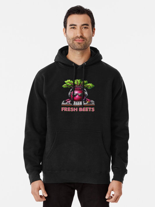 Funny Fresh Beets DJ Turntable Pun Pullover Hoodie