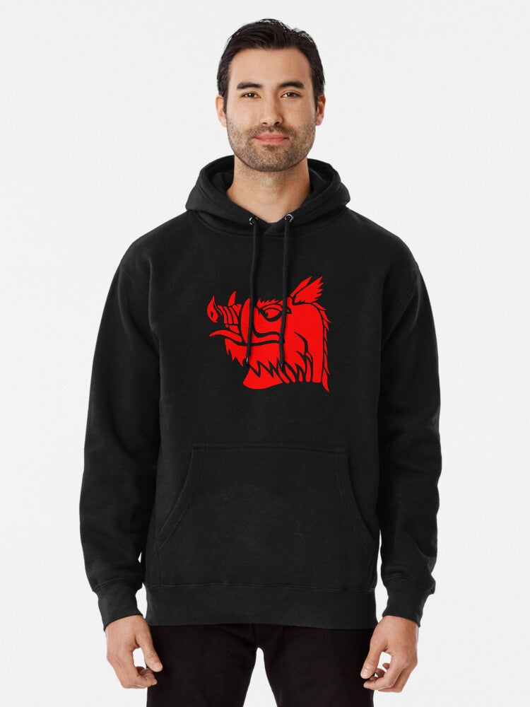 Black Knight Boar Pullover Hoodie