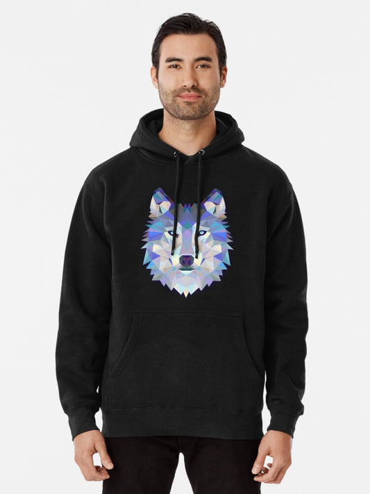 Cool Colorful Wolf Pullover Hoodie