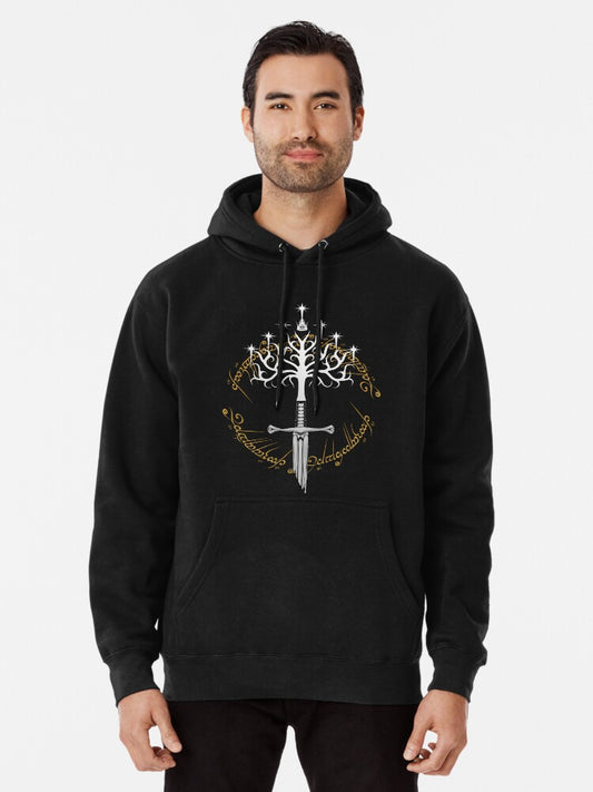 Andúril White Tree Pullover Hoodie