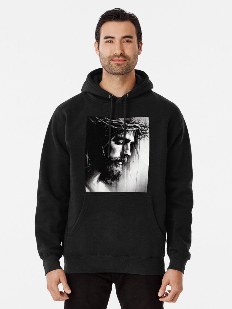 Jesus Christ Black and White XXVI Pullover Hoodie
