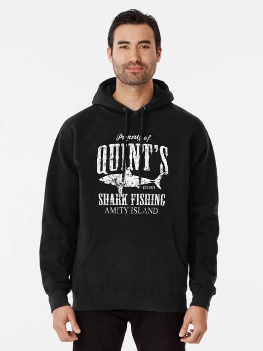 Quints Shark Fishing Amity Island Pullover Hoodie