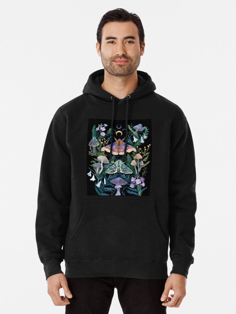 Sphinx Moth Mushroom Pullover Hoodie