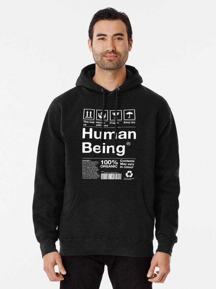 Human Being Ingredients List Pullover Hoodie