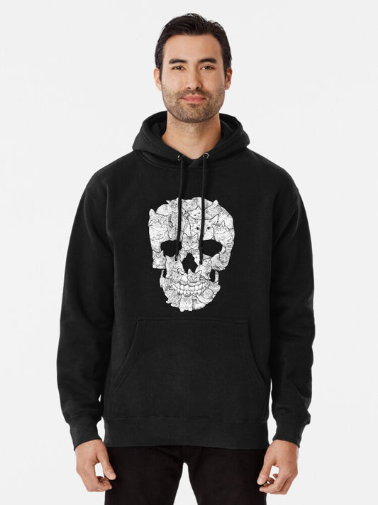 Cat Skull Pullover Hoodie