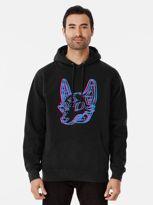 3D Space Coyote Pullover Hoodie