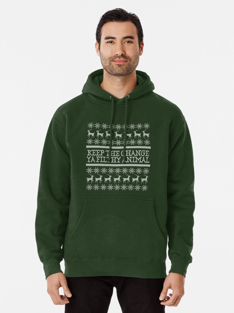 Home Alone "Keep The Change" Ugly Christmas Sweater Pullover Hoodie