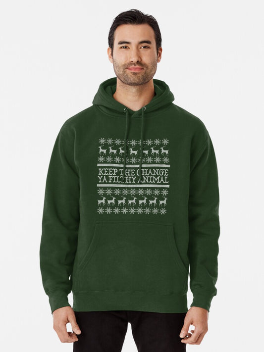 Home Alone "Keep The Change" Ugly Christmas Sweater Pullover Hoodie