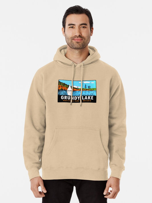 Grundy Lake Provincial Park Ontario Vintage Travel Decal Pullover Hoodie
