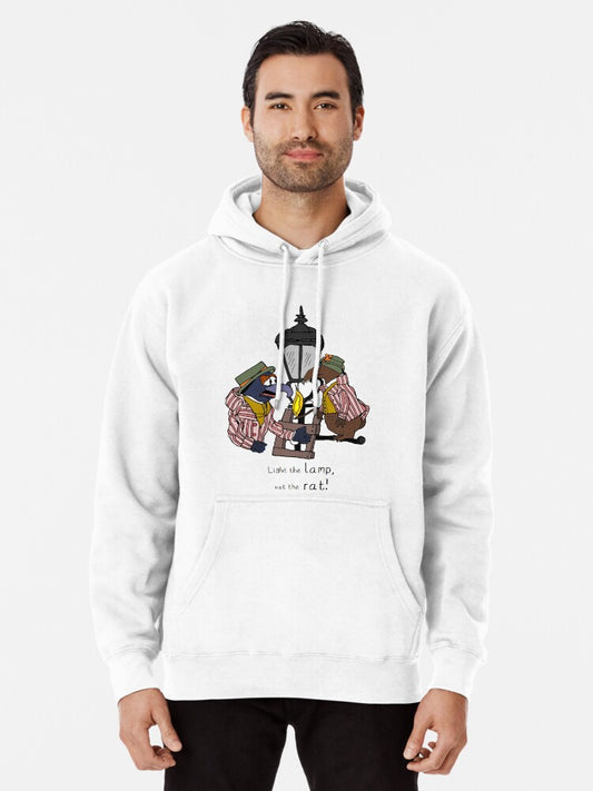 Light the lamp, not the rat! (with full lamp post) Pullover Hoodie