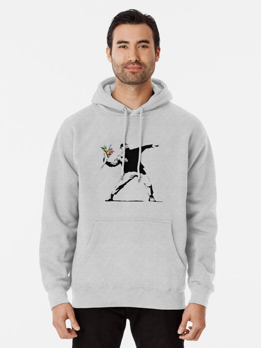 Banksy - Flower thrower Pullover Hoodie