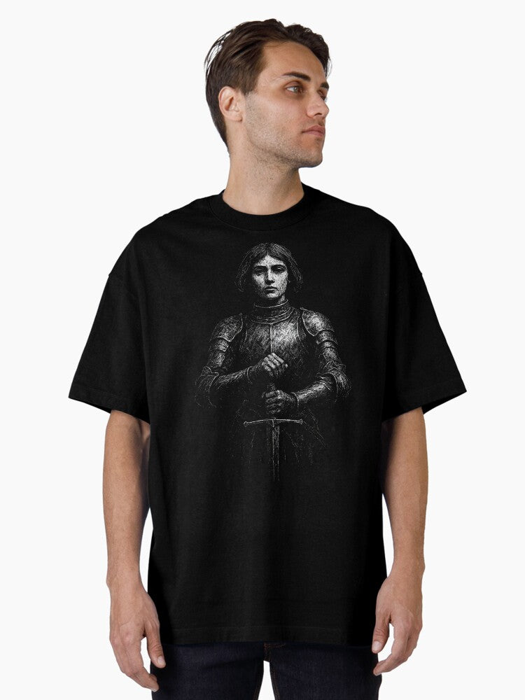 Joan Of Arc Warrior Saint In Armor Oversized T-shirt | Premium Basketball Jersey | Fan Edition Apparel