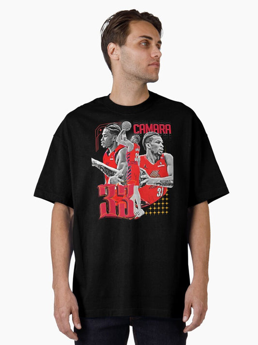 T Camara Basketball Player Design 1 Oversized T-shirt | Trendy Graphic Tee | Casual Unisex T-shirt