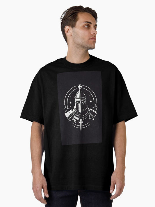 Crusader Knight Logo Oversized T-shirt | Trendy Graphic Tee | Casual Unisex T-shirt